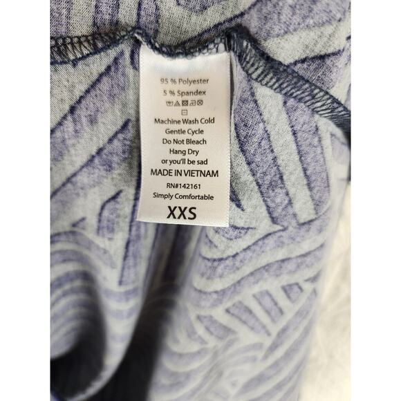 LuLaRoe Irma Women's Shirt Blue & Gray Geometrical Design Size XXS - Picture 4 of 4